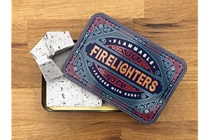 TINIT Firelighter Tin - Storage Accessory Metal Tin Natural Woodburner Fire Stove Fireplace Fireside Mens Gift Present BBQ (Blue)