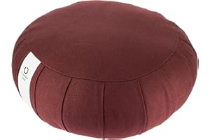 Tierra Zen ME003RB Zafu Cojín de Meditación Redondo Burdeos 35 x 21 cm
