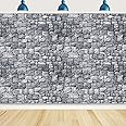 Generic 7x5FT Brick Stone Wall Backdrop, Gray, Polyester, Party, Includes 118 Inch Rope
