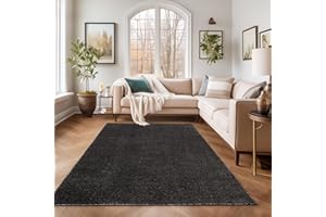 SIMPEX Tappeti a pelo corto, Unicolor - Monocroma, Tappeto Nero, 200 x 290 cm, Tappeti in stile moderno, Tappeto soggiorno