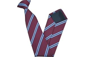 Great British Tie Club Clip On Double Stripe School Ties (Colour & Size Variations)