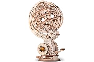 EWA ECO-WOOD-ART EWA Kinetic Globe najwyższej jakości sklejka 3D mechaniczny model budowlany. Wstępnie wycięty projekt. Montaż DIY. 205 sztuk. Nadaje się dla ponad 14 lat.