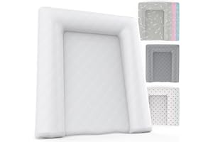 Baby'ness Wasserfest Wickelauflage - 75x85 cm - Hochwertig, Abwischbar, Leicht zu Reinigende - Erweitern Sie Ihren Wickelbereich mit Wickelunterlagen - Gesteppt Weis