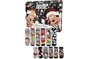 United Labels Calendario de Adviento de Minnie Mouse de Disney con 12 pares de calcetines para mujer, talla 35-41, calendario con zapatillas y calcetines largos, regalo de calendario de Navidad