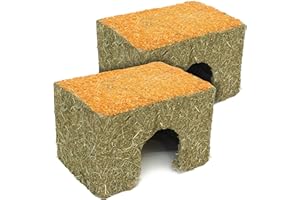 Rosewood Naturals Medium Carrot Cottage for Small Animals - Edible Toy, Hay House, Den and Hideout for Guinea Pigs, Chinchillas, Rats and Degus (Pack of 2)