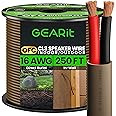 GEARit Outdoor Speaker Wire 16 Gauge (250 Feet) 16 AWG for Direct Burial, In-Ground, CL3 CL2 Rated, 2 Conductor Wires, OFC Oxygen-Free Copper - Brown 250ft