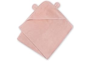 Natemia Organic Hooded Baby Towel – Ultra Soft and Absorbent Cloud Touch Cotton Hooded Bath Towels for Babies, Toddlers