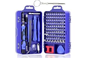 DAZAKA Juego de Destornilladores de Precisión Profesional 115 en 1 Kit de Herramientas de Reparación de Bricolaje para Reparar Electrónica, Teléfono Móvil, Laptop, Gafas, Mirar (115 en 1)