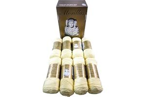 MORILLAS PACK 8 ZEPELINES Algodón perlé 100% egipcio mercerizado para DIY y tejer a mano labores de ganchillo o punto con un acabado elegante. (8 X 75gr)… (5, AMARILLO 3)