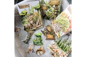 ‎ARPAPER Arpaper Bullet Journal Scrapbook Zubehör Tier & Wald Ästhetische Stickers Scrapbooking Stickers Set 100pcs DIY Dekoration für Journaling,Fotoalbum,Notizblöcke, Journale, Computer(Forest House Series)