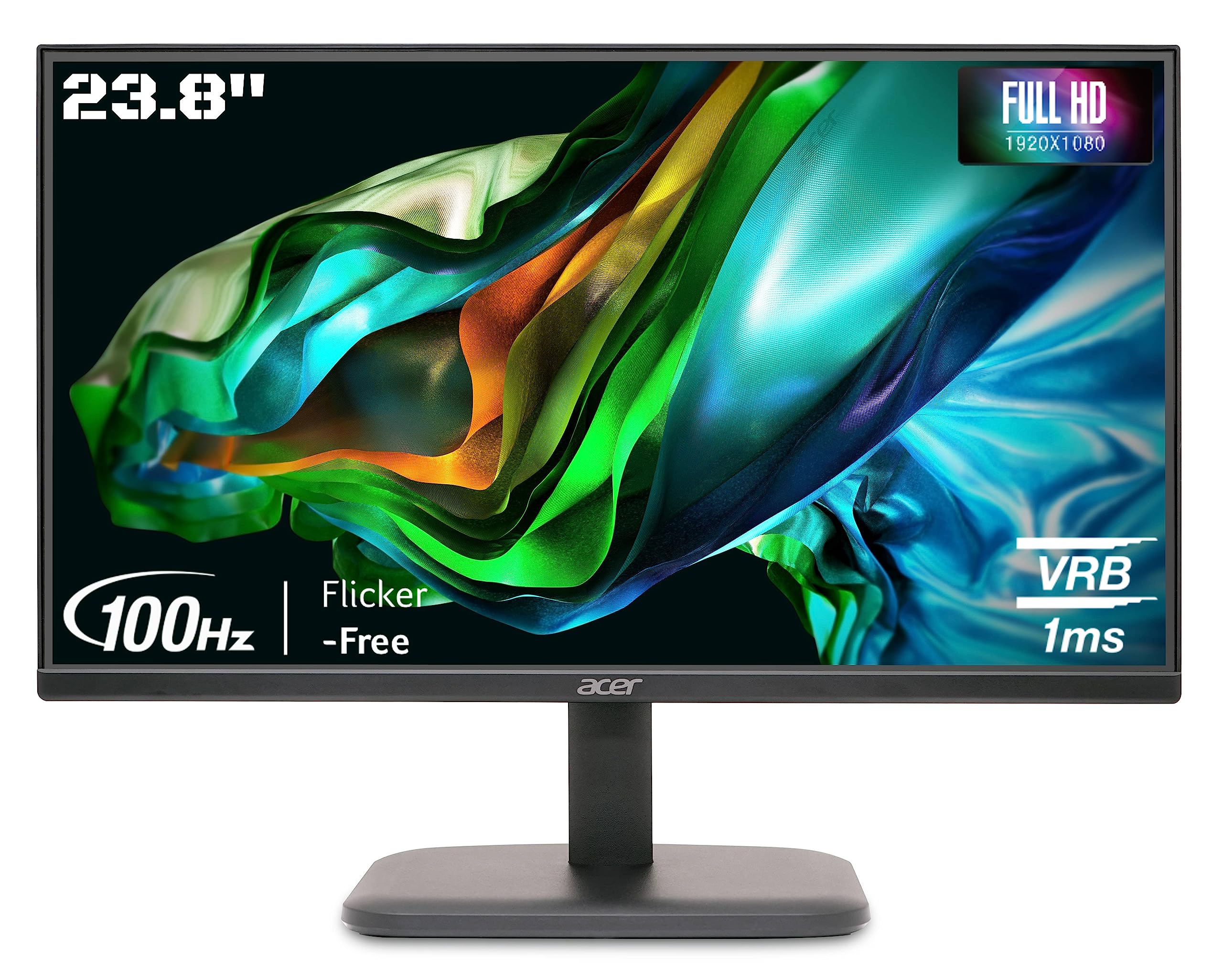 Acer EK240Y H 23.8 Inch (60.4 cm) Full HD (1920x1080) VA Panel LCD Monitor with LED Back Light I 1 MS VRB, 100Hz Refresh Rate
