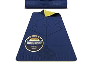 Yogii Exercise Yoga Mat & Resistance Bands Set – Non-Slip 6mm Thick TPE Mat, Travel-Friendly, Perfect for Home & Gym Workouts, Fitness, Pilates – Laser Alignment Guides for Men & Women
