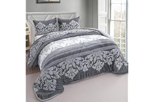 BESCH Edredón Invierno Borreguillo Nórdico de Microfibra 240x260cm - con 2 Fundas Almohada - Edredón Extra Suave, Cálido, Gruesa - Flores