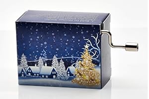 DRESDEN CONCERTS MUSIC GMBH Spieluhr mit dem beliebten Weihnachtslied"Leise rieselt der Schnee" (Kurbelwerk, Mini-Drehorgel, Spieldose, Musik Box) schönes Geschenk im kunstvoll bedruckten Karton mit abgedruckten Liedstrophen