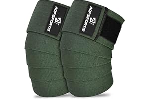 AQF Rodillera Vendaje para Levantar Peso para Rodillera’s menisco y ligamento Soporte Elástico con Protección Elásticas para Levantamiento de Potencia