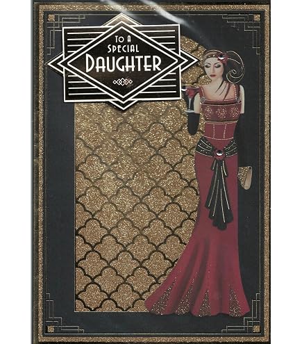 Biglietto d'auguri personalizzato in stile Art Déco: Flapper Girl anni '20 - Italia