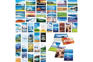 Gethelud 100 Cartes de Versets Bibliques, 50 Designs Délicats, Mini de Prière avec de Beaux Paysages, Cartes de Citations Motivantes et Inspirantes pour Chrétiens Religieux（Version anglaise）