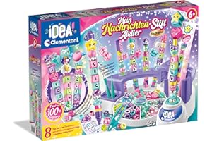 Clementoni Idea Nachrichten-Stift Atelier - Stift Bastelset mit Buchstaben, Perlen, Aufklebern & mehr - Personalisierter Stift, Geschenk-Set für Kinder ab 6 Jahren, 59455