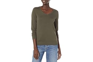 Amazon Essentials Jersey Ligero de Manga Larga con Cuello en V y Corte Estándar (Disponible en Tallas Grandes) Mujer