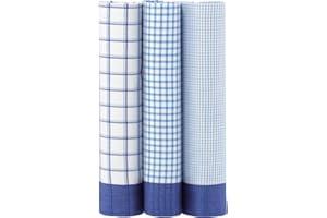 MANDITTIONS Large Cotton Handkerchiefs for Men – Soft Smooth 100% Cotton Hankies 3 Pack Gift Boxed – White, Coloured Edges, Borders, Pastel and Dark Shades – 45cm x 45 cm