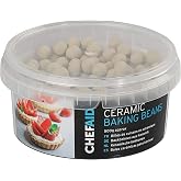 Chef Aid Reusable Ceramic Baking Beans and Blind Weights in Storage Tub Oven Beads Prevent Shrinking Pastry, Quiche, Pastries