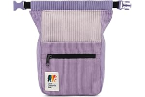 Oso Supply Co - Retro Corduroy Bouldering Bucket, Large Size Freestanding Chalk Bag for Rock Climbing, Magnetic Roll Down Closure, Dual Brush Loops, Zippered Pockets and Pouch