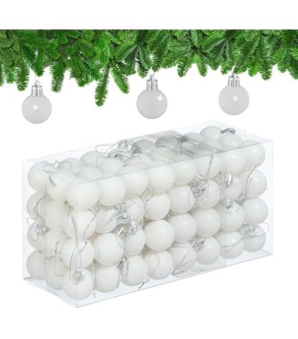 45 palline di Natale in plastica infrangibile | Decorazioni per albero, matrimoni e feste | Set regalo da 45 pezzi (antiurto) | Leroy Merlin