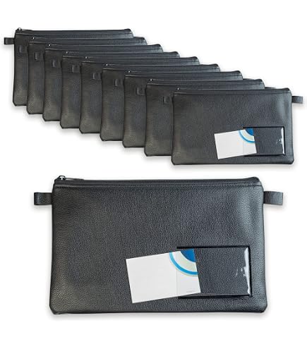 Lot De 5 Pochettes De Rangement En PU - 28x16 Cm - Fermeture Éclair Et Fenêtre - Pour Argent, Documents, Bijoux, Voyage