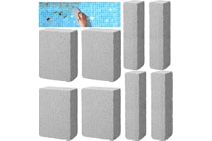 Bekeify 8 Pièces Brosse de Piscine, Pierre Ponce de Nettoyage de Piscine, Bloc Ponce, Brosse Nettoyage Pierre Ponce pour Mur & Fond Piscine Carrelage, Brosse Piscine pour Taches et Filigranes Durs