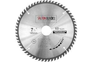 TCT18560T Saxton TCT okrągła tarcza do piły do drewna 185 mm x 30 mm x otwór x 60 T do Bosch Makita Dewalt pasuje do pił 190 mm