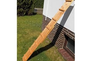 Jennys Tiershop 3 Meter! Katzenleiter/Katzentreppe mit 2 Verbindungsstücken für Balkon, Mit Klemmhalterung. extra 21 cm Breit! Douglasie (e)