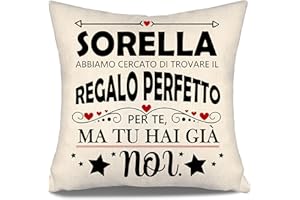 Aosumin Sorella abbiamo cercato di trovare il regalo perfetto per te ma tu hai già noi Copricuscini divertenti per la sorella Compleanno Laurea Regalo di Natale Grandi Piccole Sorelle (sorella-b)