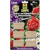 COMPO Balkon- und Kübelpflanzen Düngestäbchen mit Guano, 3 Monate Langzeitwirkung, 30 Stück