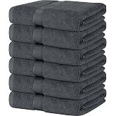 Utopia Towels - Pack of 6 Bath Towels 60x120cm (Grey) | Premium Ring Spun Cotton Towels - Highly Absorbent, Ideal for Hotels,