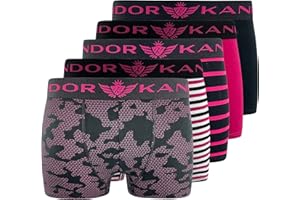 Kandor mens boxers – boxer shorts for men multipack of 5 comfortable stretch cotton men’s underwear trunks, colourful & black underpants, multi pack man briefs