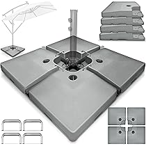 tillvex® parasolstandaard 90 Liter / 120 kg – 4-delig voor lantaarnpaal inclusief metalen verbinder | Parasolgewicht vulbaar met water of zand | Parasolstandaard lantaarnpaalstandaard weerbestendig