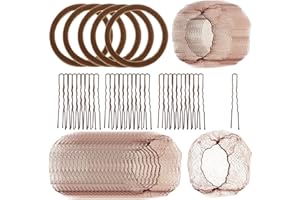 LLOUSSAK Haarnetz Dutt,65 Stück Unsichtbare Haarnetze Set,Feinmaschig Ballettbrötchen Haarnetz Dutt Elastische mit U-Clips und Haarreifen für Krankenschwestern,Tänzerin,Flugbegleiter