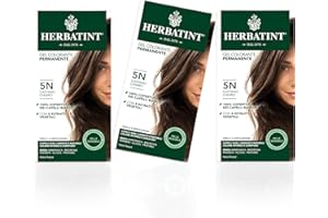 Herbatint Gel Colorante Permanente Pelle Sensibile (Tonalità 5N Castano Chiaro) - 3x150 ml. (Totale 450 ml.)