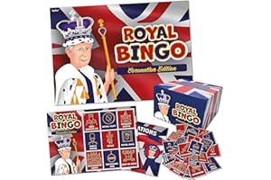 Taylise Royal Bingo – Coronation Edition - King Charles Coronation Party Game, 20 Player, 2 Winner Certificates included, Union Jack Party Supplies Decoration