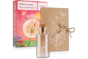 Pusteblume im Glas : Echte Pusteblume als Glücksbringer – Kleines Geschenk mit Grußkarte – Dankeschön Geschenk – Aufmunterung Geschenke – Dankeschön Geschenke Klein – Glücksbringer Prüfung – Inovida