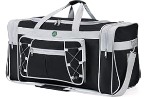 SPRING COUNTRY Reisetasche für Herren, Weekender über Nacht, leicht, extra groß, Oxford-Duffle, Fitnessstudio, stabiles Gepäck, wasserdicht, für Männer und Frauen, 66 cm (Blau/Gold)