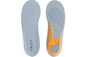 FOVERA Gel Insoles Pair for Walking, Running, Sports, Formal and Safety Shoes - All Day Comfort with Dual Gel Technology - Ma