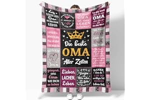 JOSOSO Oma Geschenk Weihnachten, Oma Geschenk Geburtstag, Geschenk für Oma, Beste Oma Geschenke, Geschenke Oma, Geschenk für Oma von Enkel, Geburtstagsgeschenk für Oma Decke 150x130CM