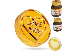 YOUR DAY MATE Coperchio regalo LOVE YOU, adatto a vasetti di Nutella da 600 grammi, coperchio dorato con spazio interno per un messaggio personale, regalo di compleanno per parenti e amici, confezione regalo