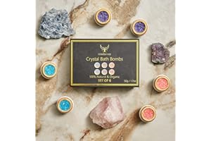 ComfyCozy Crystal Bath Bombs Luxury Gift Set | Relaxation Beauty Pamper Self Care Birthday Gifts for Women Mum Her Him Anniversary | 6 * 50g Vegan Organic Bathbombs | Relaxing Hamper Spa Bomb Package