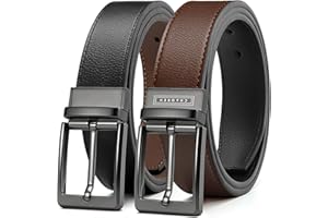 CHAOREN Cinturones Hombre Cuero 1 Pack, Cinturón Hombre Reversible Bicolor de 35mm, Cinto Ideal Para Trajes de Negocios y Casual
