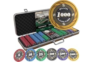 Bullets Playing Cards | Pokerkoffer „Silvio“ mit 500 Keramik Pokerchips 10g | Pokerset mit Karten, Würfeln, Dealer Button & Pokerregeln