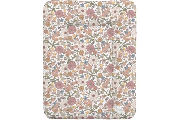 Ceba Baby® Cambiador Bebe - Cambiador suave para bebés - Almohadilla cambiadora lavable para Niños y Niñas - Certificado Öko-Tex - Impermeable - 70x50 cm - jardín