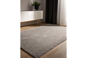 benuta Basic Dywan salon z wysokim włosem Sohari - Jasnoszary 240x340 cm - Minimalistyczny - Antypoślizgowy - Miękki pralny - Sypialnia, przedpokój, jadalnia - Ogrzewanie podłogowe