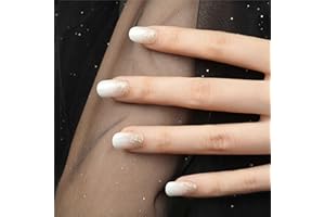 DANNI & TONI 28 Stickers Semi Cured Nail Wraps Soft Self-Adhesive Gel Nail Stickers,Salon-Quality Gel Nail Polish Strips Manicure Stickers Set(Shine Bright),Gradient,Fine Glitter